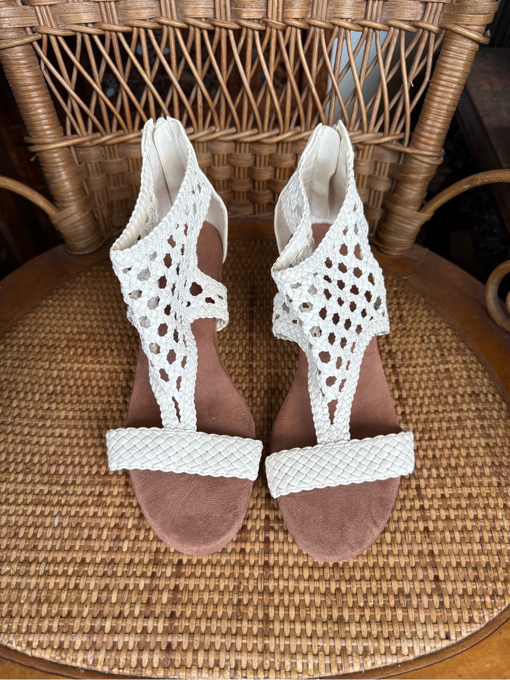 Croft & Barrow White Crochet Gladiator Sandals